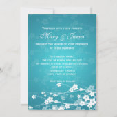 エレガントウェディングさくらんぼブロッサムブルー 招待状 (裏面)