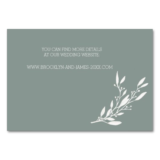 エレガントウェディングアコモデーションカードセージ テーブルナンバー (裏面)