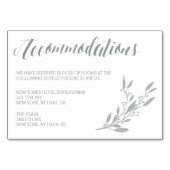 エレガントウェディングアコモデーションカードセージ テーブルナンバー (正面)