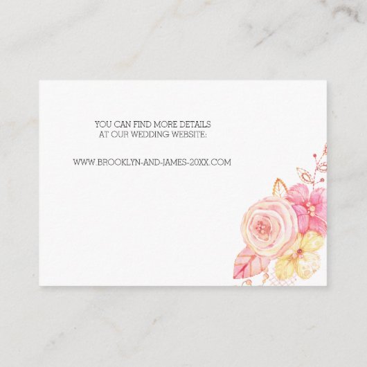 エレガントウェディングアコモデーションカードフローラ エンクロージャーカード (裏面)