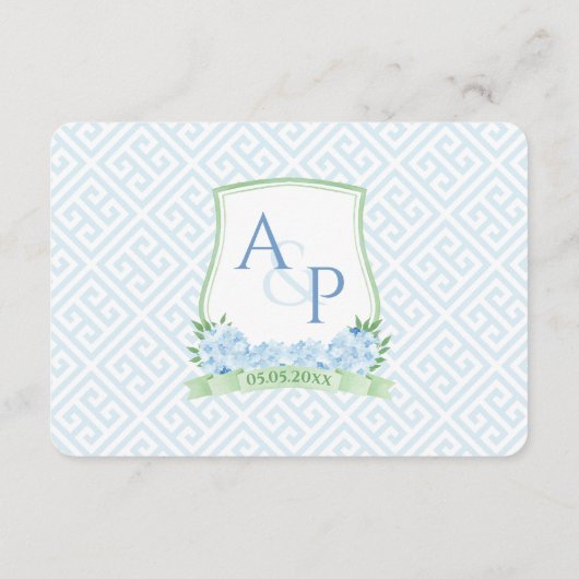 エレガントウェディングアジサイのクレストミールの選択の応答 エンクロージャーカード (裏面)