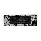 エレガントウェディングアドレスシルバーグリッタースワール ラベル (正面)