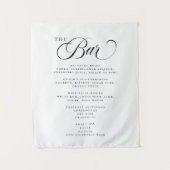 エレガントウェディングイベントバーカクテルメニュー タペストリー (正面)