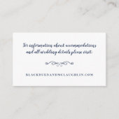 エレガントウェディングウェブサイトブルーホワイトモダンクラシック エンクロージャーカード (正面)