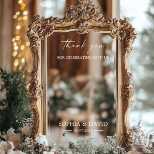 エレガントウェディングウェルカムサインセルフィー鏡デカール ウィンドウサイン