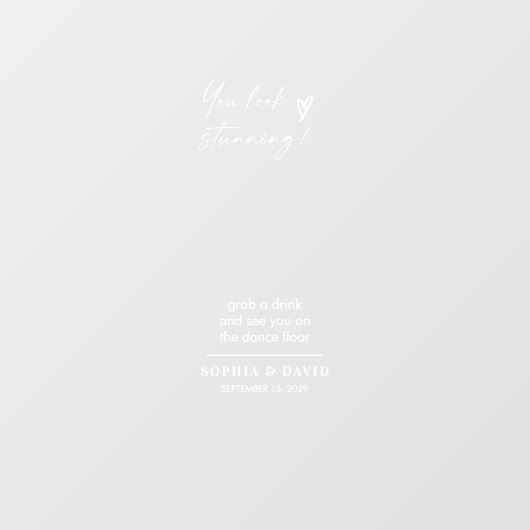 エレガントウェディングウェルカムサインセルフィー鏡デカール ウィンドウサイン (シート)