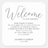 エレガントウェディングウェルカムバッグ スクエアシール (正面)