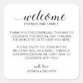 エレガントウェディングウェルカム抱き枕バスケット スクエアシール (正面)