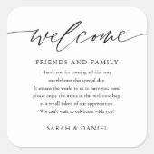 エレガントウェディングウェルカム抱き枕バスケット スクエアシール (正面)