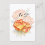 エレガントウェディングウォーターバラパステル花びら エンクロージャーカード (裏面)