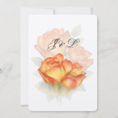 エレガントウェディングウォーターバラパステル花びら サンキューカード (裏面)