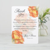 エレガントウェディングウォーターバラパステル花びら サンキューカード (スタンド正面)