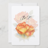 エレガントウェディングウォーターバラパステル花びら 招待状 (裏面)