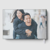 エレガントウェディングカスタムモダンブラックミニマリスト ゲストブック (裏面)