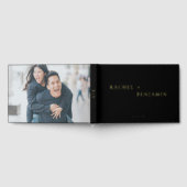 エレガントウェディングカスタムモダンブラックミニマリスト ゲストブック (全面)