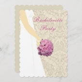 エレガントウェディングガウンバチェロレッテ招待状 招待状 (正面/裏面)