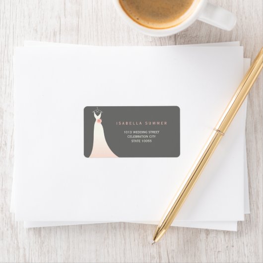 エレガントウェディングガウンブライダルシャワー住所 シール (インサイチュ)