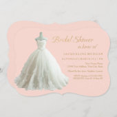 エレガントウェディングガウンブライダルシャワー招待状 招待状 (正面/裏面)