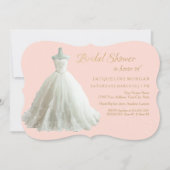 エレガントウェディングガウンブライダルシャワー招待状 招待状 (正面)