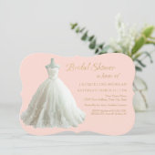 エレガントウェディングガウンブライダルシャワー招待状 招待状 (スタンド正面)