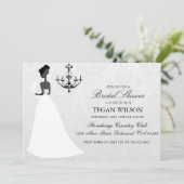 エレガントウェディングガウンブライダルシャワー招待状 招待状 (スタンド正面)