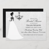 エレガントウェディングガウンブライダルシャワー招待状 招待状 (正面/裏面)