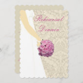 エレガントウェディングガウンリハーサルディナー招待状 招待状 (正面/裏面)