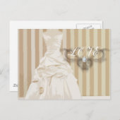 エレガントウェディングガウン結婚式の引き出物 ポストカード (正面/裏面)