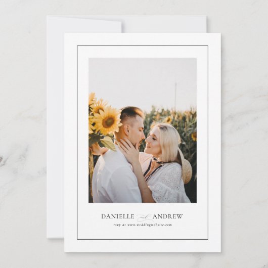 エレガントウェディングクラシック招待状モダン結婚ズ 招待状 (裏面)