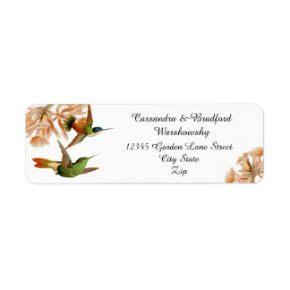 エレガントウェディンググリーンハミングバード赤面ピンク ラベル