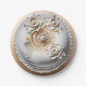 エレガントウェディングケーキ紙プレート ペーパープレート (正面)