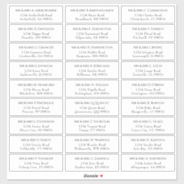 エレガントウェディングゲストアドレス シール