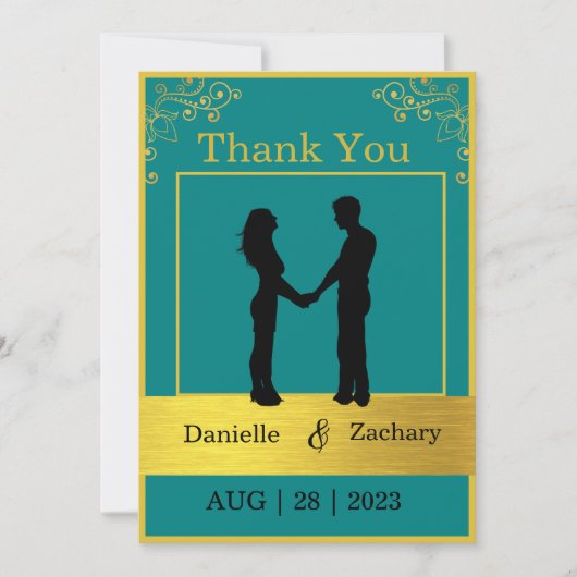 エレガントウェディングゲストフォトサンキューカード サンキューカード (正面)