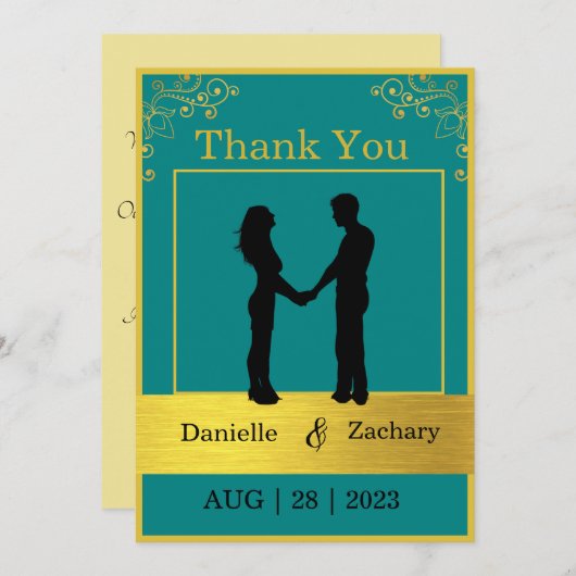 エレガントウェディングゲストフォトサンキューカード サンキューカード (正面/裏面)