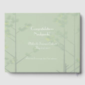 エレガントウェディングゲストブックグリーンツリーアート ゲストブック (裏面)