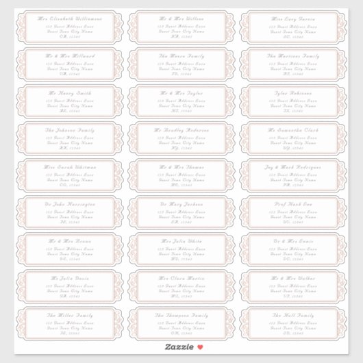 エレガントウェディングゲスト住所 シール (シート)