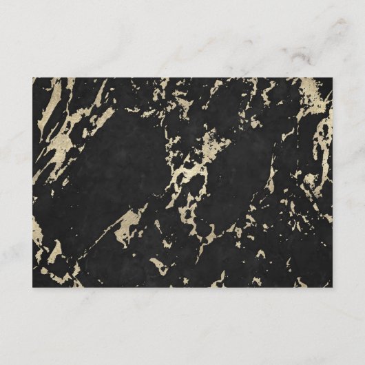 エレガントウェディングゲスト詳細フェイクマーブルフォト エンクロージャーカード (裏面)