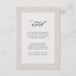 エレガントウェディングゲスト詳細ブラック エンクロージャーカード