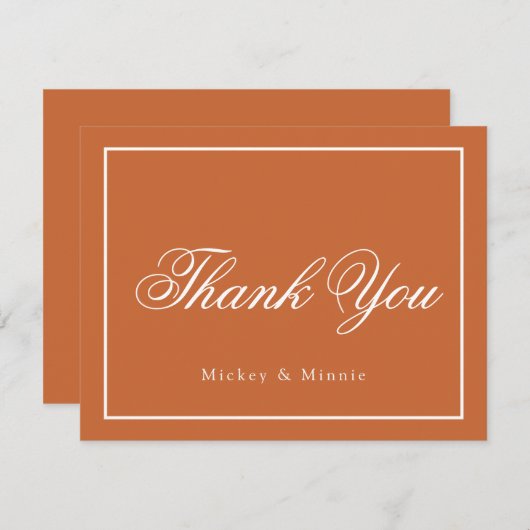 エレガントウェディングサンキューカードクラシックスタイル ノートカード (正面/裏面)