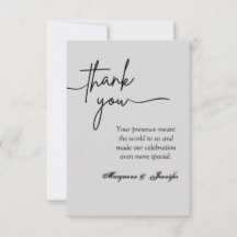 エレガントウェディングサンキューカード