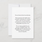 エレガントウェディングサンキューカード サンキューカード (裏面)