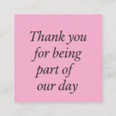 エレガントウェディングサンキューカード – ミニマリストデザイン ロイヤリティカード (裏面)