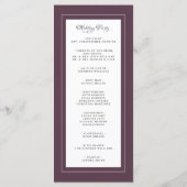 エレガントウェディングサービスセレモニー豪華パープル プログラム (裏面)