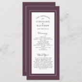 エレガントウェディングサービスセレモニー豪華パープル プログラム (正面/裏面)