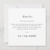 エレガントウェディングシックカスタムフォトコラージモノグラム サンキューカード (裏面)