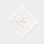 エレガントウェディングシックカスタム金ゴールド 箔ナプキン (右)