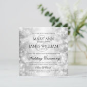 エレガントウェディングシルバーきらめくライト 招待状 (スタンド正面)