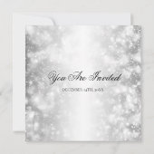 エレガントウェディングシルバーきらめくライト 招待状 (裏面)