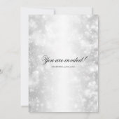 エレガントウェディングシルバーきらめくライト 招待状 (裏面)