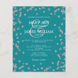 エレガントウェディングシルバーグリッター紙吹雪ティール（緑がかった色）